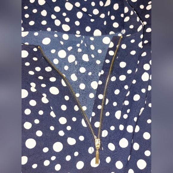 db established 1962 3X‎ navy blue polka dot 3/4 sleeve blouse - Picture 5 of 7
